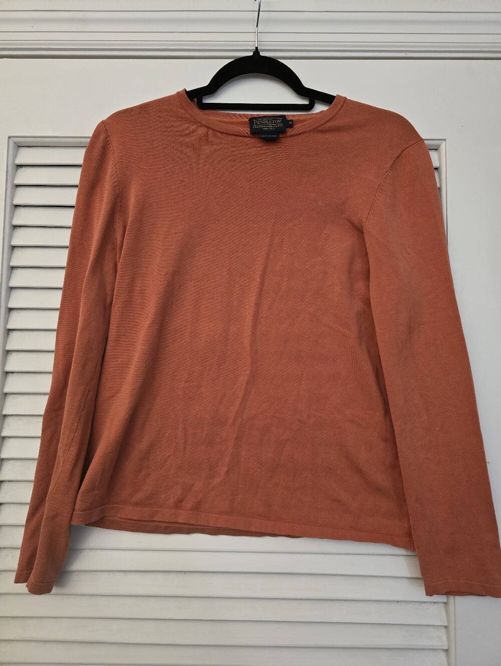 Pendleton Women's Silk Blend Long Sleeve Burnt Orange Top Size M